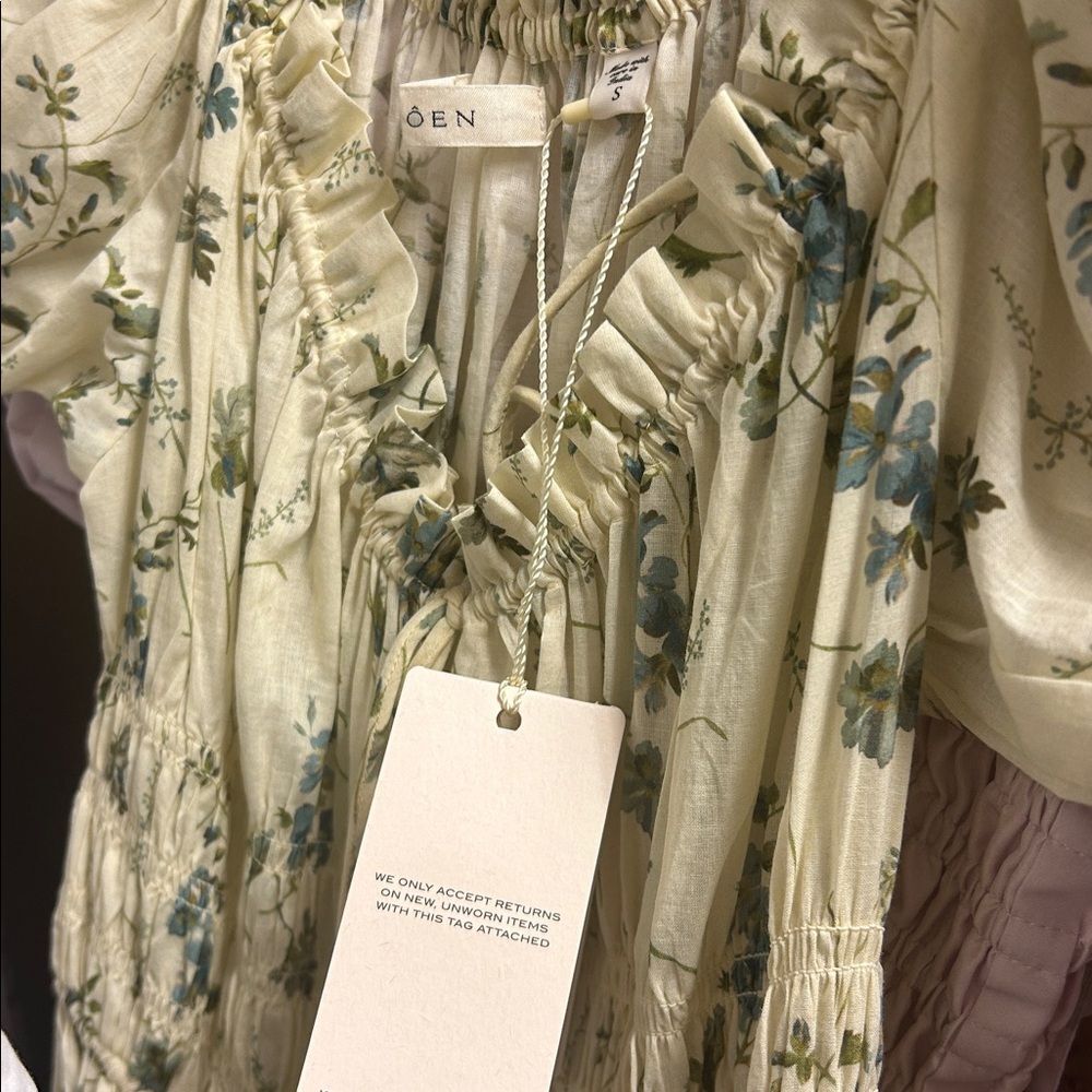 Doen Ashlynn Women's Floral Maxi Dress Size S NWT Organic Cotton Romantic Boho - Picture 11 of 13